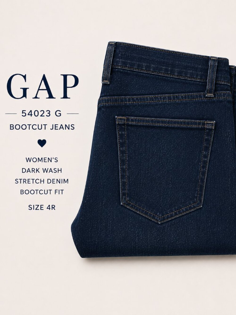 GAP Stretch Bootcut Jeans Women’s Dark Wash Style 54023 G Size 4R